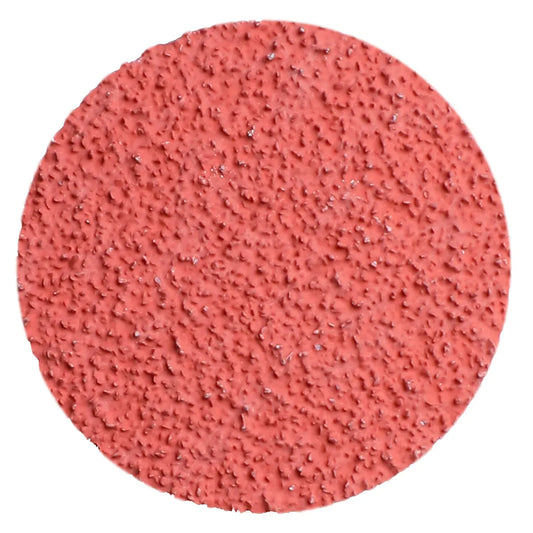 Mirka Quick Disc CER Schleifteller mit Keramikkörnern, Hauptansicht, rot, runde Schleifscheibe.