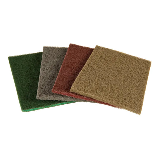 Mirka Mirlon Schleifvlies Handpads in vier Farben und Körnungen für vielseitige Schleifarbeiten