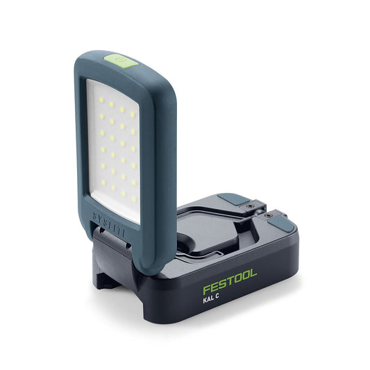 Festool SYSLITE KAL C Akku-Arbeitsleuchte mit 24 LEDs, schwenkbarem Lampenkopf und Ladestation