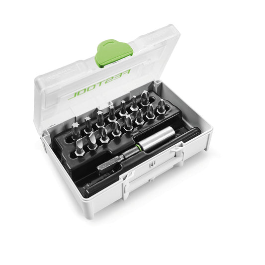 Festool Bit-Sortiment SYS3 XXS CE-MX BH 60 mit 15 Bits und Magnet-Bithalter im offenen Systainer