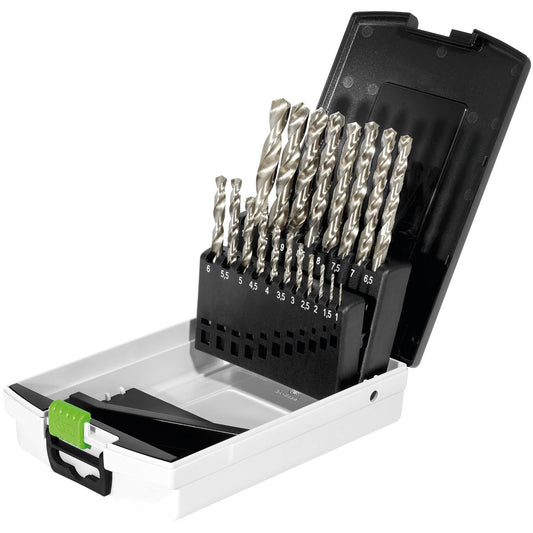 Festool Bohrerkassette HSS D 1-10 Sort/19 mit 19 Spiralbohrern in Kunststoffkoffer.
