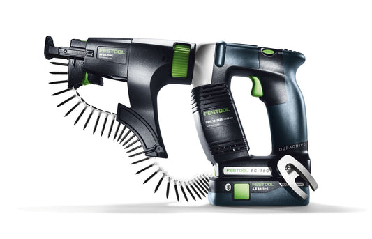 Festool Akku-Bauschrauber DURADRIVE DWC 18-2500 mit Magazinvorsatz, Akku und Ladegerät