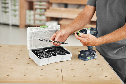 Festool Schlangenbohrer-Set SYS3 S 76 mit Bohrern und CENTROTEC-Schnittstelle in Systainer³ Koffer