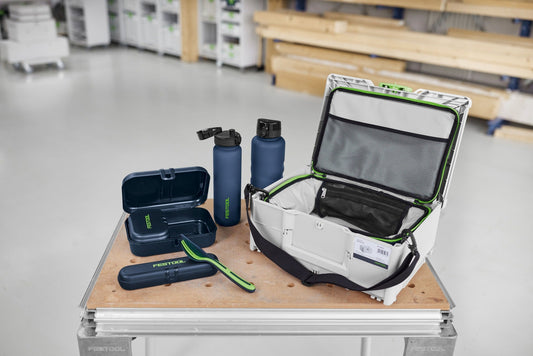 Festool Trinkflasche TFL-FT1 Lieferumfang mit Flaschen, Lunchbox und Zubehör im Systainer