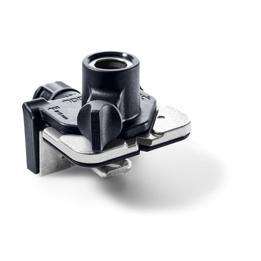 Festool Bohrschablone BS-KV D15 mit Führungshülse und Metallbaseplatte für präzise DOMINO Bohrungen