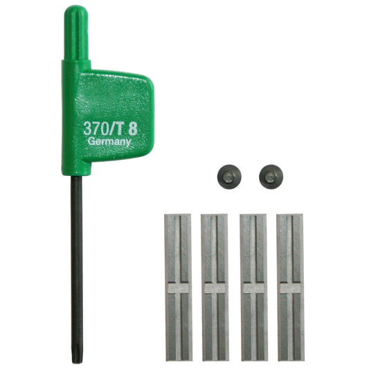 Festool Wendeplatten-Set HW-WP mit grünem Schlüssel, 4 Hartmetall-Wendeplaten und 2 Kugeln