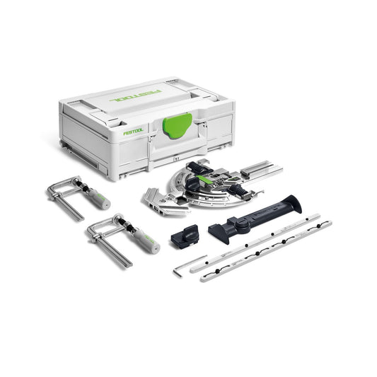 Festool SYS3 M 137 FS/2-Set Zubehör-Lieferumfang mit Systainer, Winkelanschlag, Schraubzwingen und Führungsschiene Zubehör