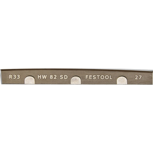 Festool Spiralmesser HW 82 SD Hartmetall Hobelmesser mit Befestigungslöchern, Frontalansicht