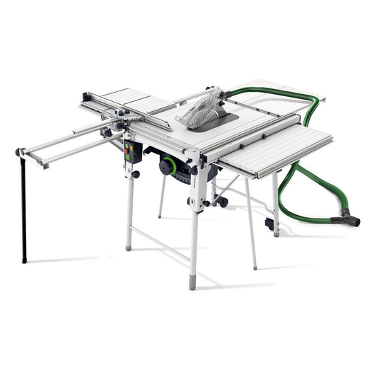 Festool Tischkreissäge TKS 80 EBS ST 840-Set mit Schiebetisch, Absauganlage und grünem Schlauch