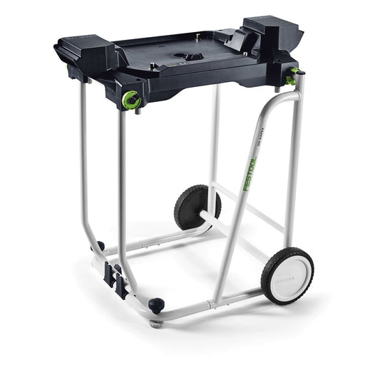 Festool Untergestell UG-KS 60 mit Rollen und Griff für mobile Kapp-Zugsäge KS 60 in Frontalansicht.