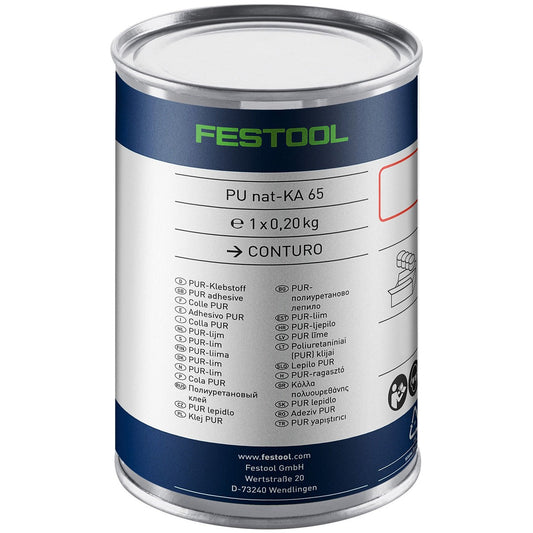 Festool PU nat-KA 65 PUR-Klebstoff 0,20 kg Dose mit Metalldeckel und Produktetikett
