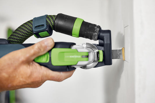 Festool Carbide-Sägeblatt MSB 60/32 in Anwendung beim Trennschnitt an Metallwerkstoff mit Starlock Plus Aufnahme