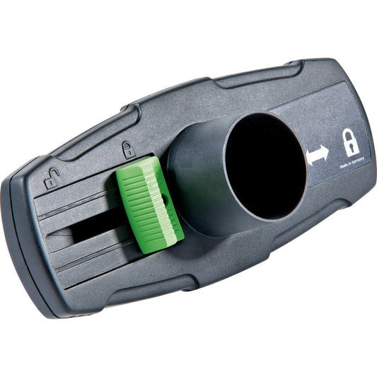 Festool Verschlussschieber PLANEX VS-CT AC mit grünem Schieberegler für Filterreinigung, Draufsicht.