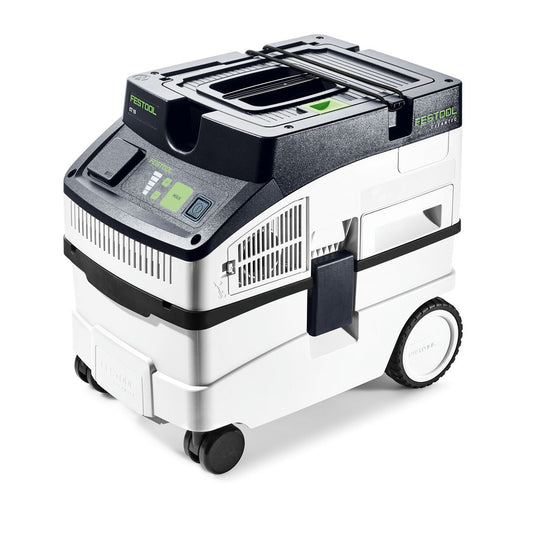 Festool CLEANTEC CT 15 Absaugmobil mit 15 Liter Behälter, Rollen und Touch-Bedienung in Hauptansicht.