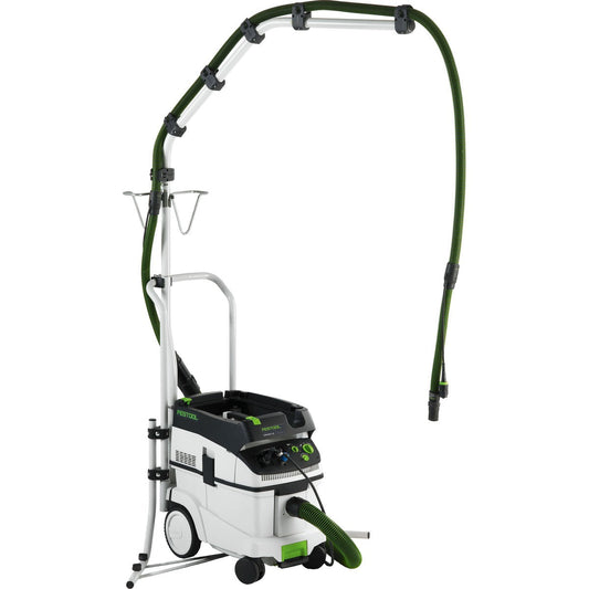 Festool Absaugarm CT-ASA CT 26/36/SB mit Gelenkarm und grünem Absaugschlauch an Absaugmobil montiert.