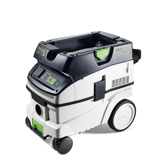 Festool Absaugmobil CLEANTEC CTM 26 EI Hauptansicht mit Behälter, Bedienfeld und Rollen