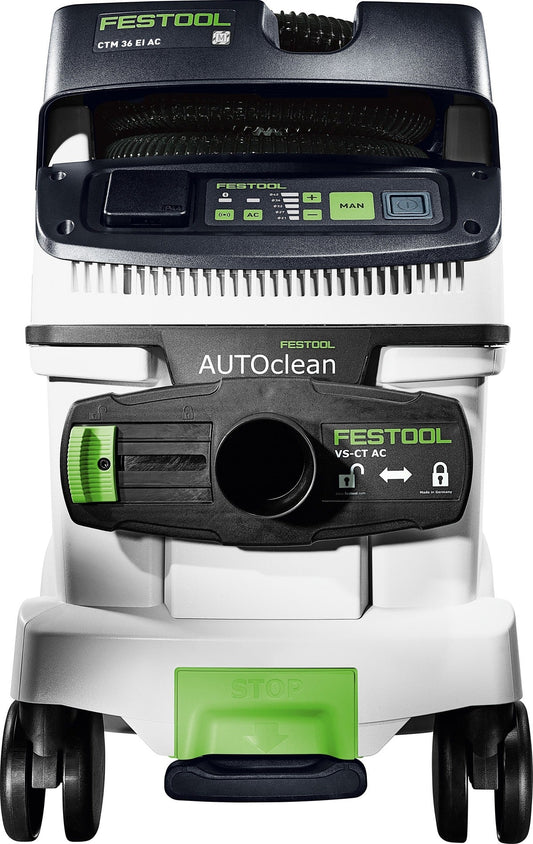 Festool CLEANTEC CTM 36 EI AC Absaugmobil Einzelteile Übersicht: Steuerunit, Saugkopf VS-CT AC und Behälter mit Rollen