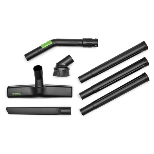 Festool RS-ST D 27/36-Plus Reinigungsset Lieferumfang mit Bodendüse, Fugendüse, Verlängerungsrohren und Handrohr