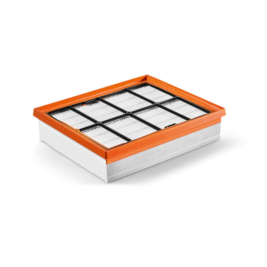 Festool Hauptfilter mit orangem Rahmen, Flachfaltenfilter weiß, schwarze Trennstege, Absauganlage Ersatzteil