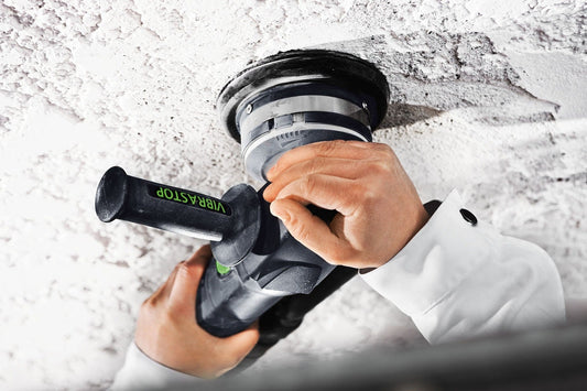 Festool Werkzeugkopf DIA HARD-RG 80 mit Diamantsegmenten bei Anwendung an Betonuntergrund