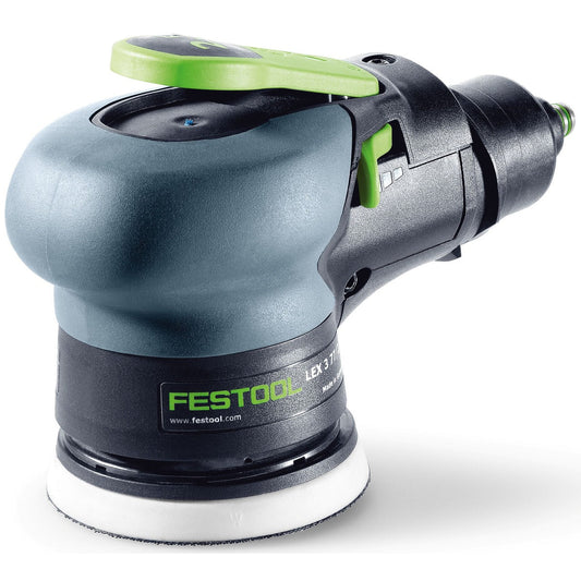 Festool LEX 3 77/2,5 Druckluft-Exzenterschleifer mit grünem Schleifteller, Hauptansicht