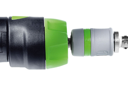 Festool IAS 3-SD Anschluss mit grüner Schnittstelle und Druckluftanschluss, Seitenansicht