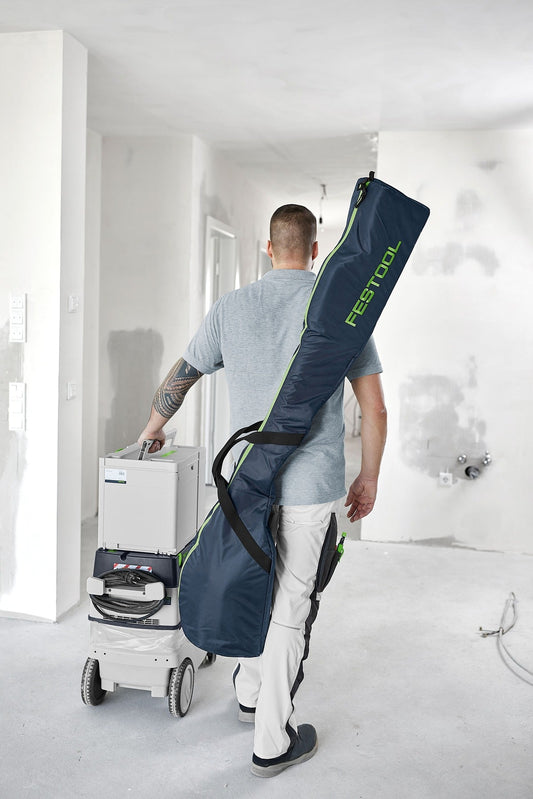 Festool PLANEX LHS 2-M 225 EQ Langhalsschleifer mit Absaugmobil CTL 36 bei Deckenschleif-Anwendung