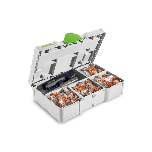 Festool SYS3 S 76-WAGO-Set Systainer mit 175 Wago Klemmen, Spannungsprüfer und Kabelentmantler