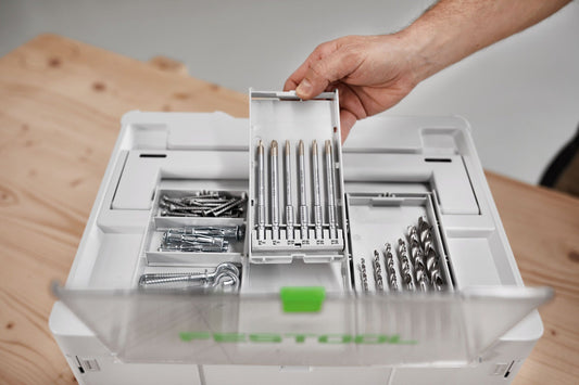 Festool Bitkassette BKS SYS3 100mm CE mit 6 CENTROTEC Bits in Kassette, Hand entnimmt Bit