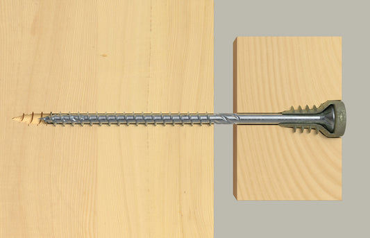 fischer Justierschraube FAFS in Holz demonstriert, stufenlos justierbar mit versenktem Clip