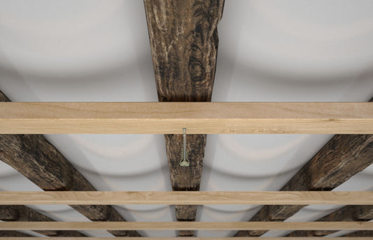 fischer Justierschraube FAFS in Holzrahmen, stufenlos justierbar, Detail der Versenkmechanik
