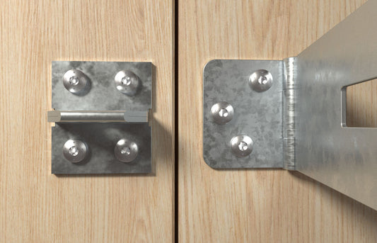 fischer PowerFast FPF-PT A2F Spanplattenschraube mit Panhead-Kopf in Holzverbindung montiert