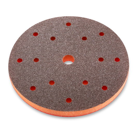 sia 7983 siasponge flex Schleifscheibe 15-Loch orange – flexible Schleiflösung für Exzenterschleifer, ideal für Konturen, Lacke, Holz und Spachtelarbeiten.