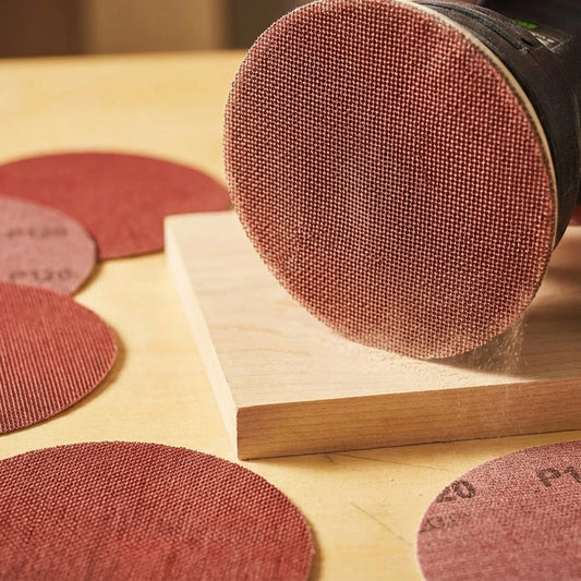 STARCKE NET GIANT Schleifgitter Scheibe im Einsatz auf Exzenter