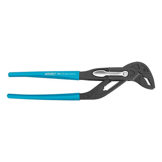 HAZET 760 L-2 Universal-Zange mit blauem Schnellhebel und Spannbereich bis 50mm, Gesamtansicht.