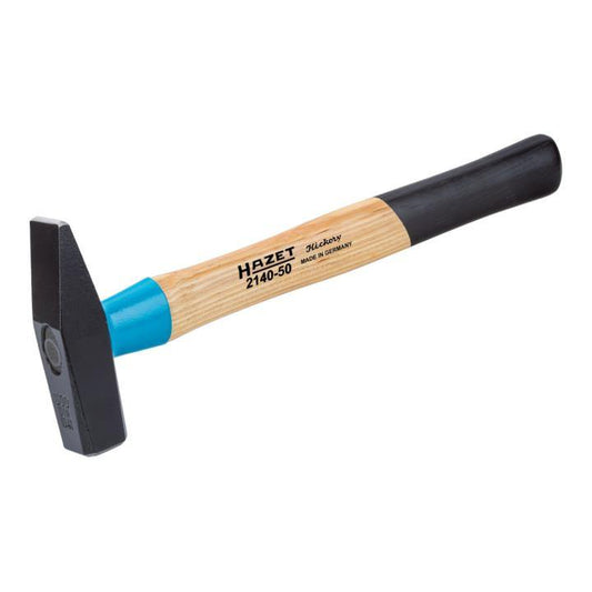 HAZET Schlosserhammer BluGuard 2140-50 mit Hickorystiel und blauer Stielschutzhülse, Seitenansicht